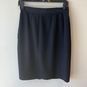 Pencil mini skirt black wool size 8 lined Julie & Leonard vintage
